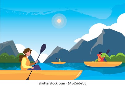 people talk bubble with boat and adventure rowing