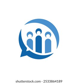 as pessoas conversam com inspiração de design de logotipo de bate-papo de bolha
