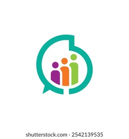 people talk with bubble chat logo design inspiration