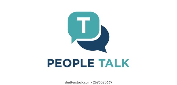People talk with bubble chat logo design inspiration.