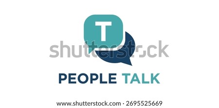 People talk with bubble chat logo design inspiration.