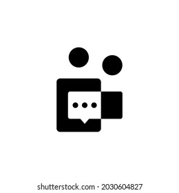 gente habla de chat burbuja de comunicación logotipo de conferencia de vector ilustración