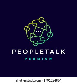 People Talk Chat Bubble Logo Vector Icon Illustration