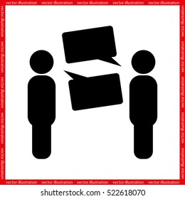 people and talk cloud icon vector EPS 10, abstract sign flat design,  illustration modern isolated badge for website or app - stock info graphics