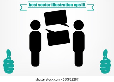 people and talk cloud icon vector EPS 10, abstract sign flat design,  illustration modern isolated badge for website or app - stock info graphics