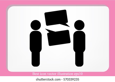 people and talk cloud icon vector EPS 10, abstract sign flat design,  illustration modern isolated badge for website or app - stock info graphics
