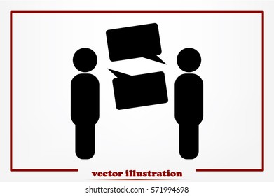 people and talk cloud icon vector EPS 10, abstract sign flat design,  illustration modern isolated badge for website or app - stock info graphics.