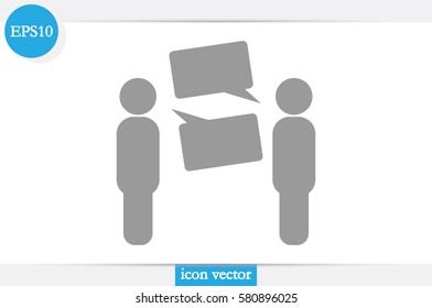 people and talk cloud icon vector EPS 10, abstract sign flat design,  illustration modern isolated badge for website or app - stock info graphics.