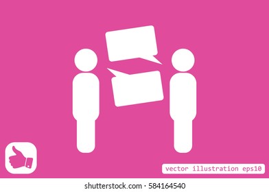 people and talk cloud icon vector EPS 10, abstract sign flat design,  illustration modern isolated badge for website or app - stock info graphics