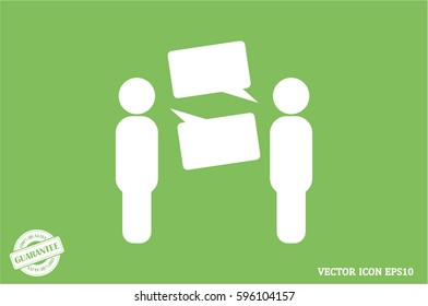people and talk cloud icon vector EPS 10, abstract sign flat design,  illustration modern isolated badge for website or app - stock info graphics