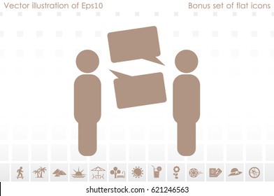 people and talk cloud icon vector EPS 10, abstract sign flat design,  illustration modern isolated badge for website or app - stock info graphics