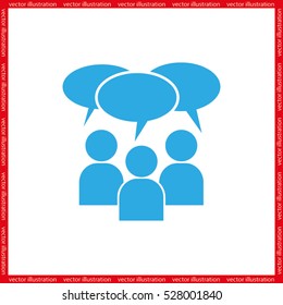 people and talk cloud vector icon