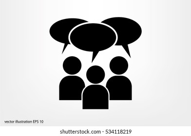 people and talk cloud vector icon.