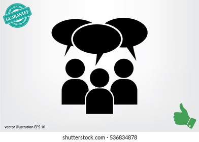 people and talk cloud vector icon