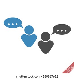 People and talk cloud vector icon. Dialog