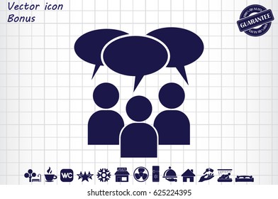 people and talk cloud vector icon