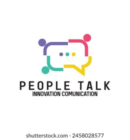 people talk comunity logo icon vector illustration template design