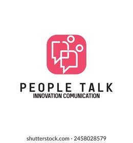 people talk comunity logo icon vector illustration template design