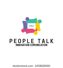 diseño de Plantilla de Ilustración vectorial de logotipo de comunidad de people talk