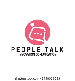people talk comunity logo icon vector illustration template design