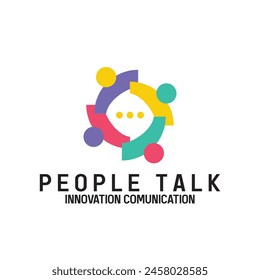 people talk comunity logo icon vector illustration template design