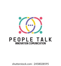 diseño de Plantilla de Ilustración vectorial de logotipo de comunidad de people talk