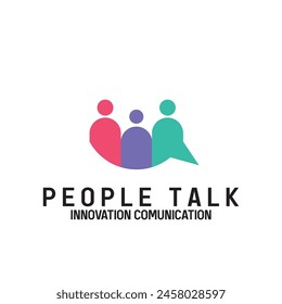 people talk comunity logo icon vector illustration template design