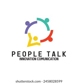 people talk comunity logo icon vector illustration template design