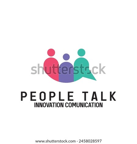 people talk comunity logo icon vector illustration template design