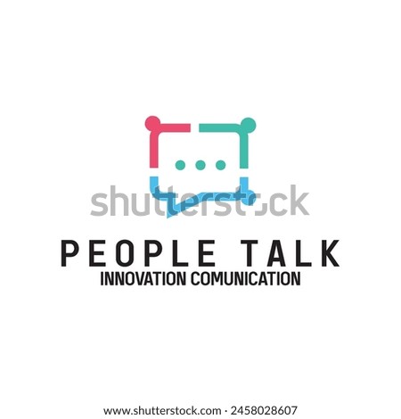 people talk comunity logo icon vector illustration template design