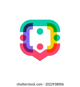 people talk diversity family together human unity chat bubble logo vector icon illustration