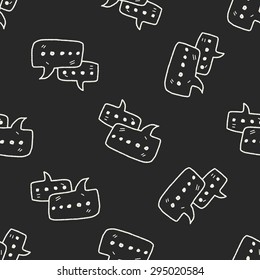 people talk doodle seamless pattern background