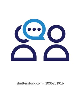 people talk or explain Icon Logo Design Template.