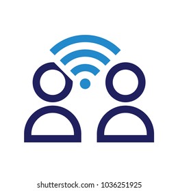 people talk or explain Icon Logo Design Template.