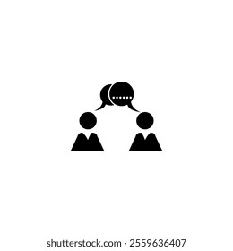 People Talk icon logo. Podcast icon silhouette on white background