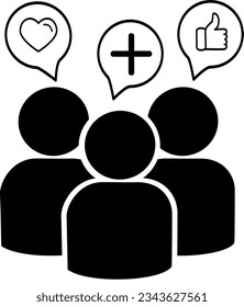 People talk and listen in speech bubble icon. Replaceable vector design.