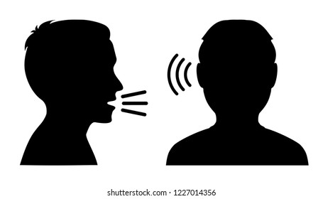 People talk: speak and listen – stock vector