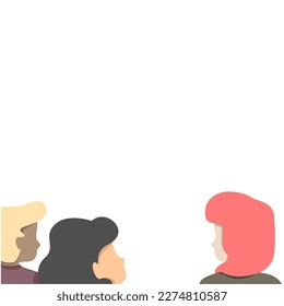 People talking about important things. Colleagues discussing agenda and brand new information. Single object without background. Bright color vector image.