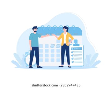 la gente habla de reglas de tendencia concepto ilustración plana