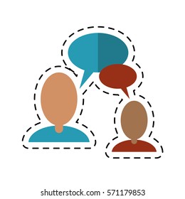 people talking bubble speech communication-dotted line