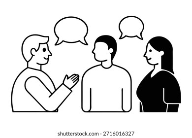 Personas Hablar y Comunicar Ilustración vectorial Hablar y Escuchar Concepto Diseño