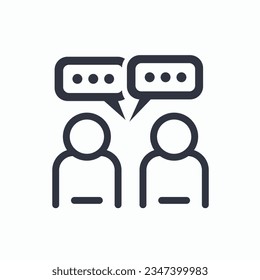 People talking, communication icon. Conversation between two people. Isolated flat vector design.