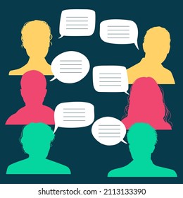 People are talking. Dialogue, communication. Vector illustration.