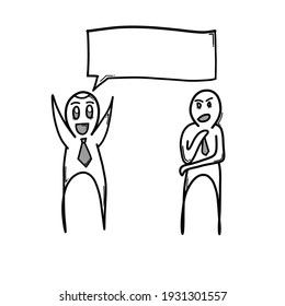 People talking. Doodle vector icon. Drawing sketch illustration hand drawn cartoon line.