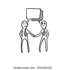 People talking. Doodle vector icon. Drawing sketch illustration hand drawn cartoon line.