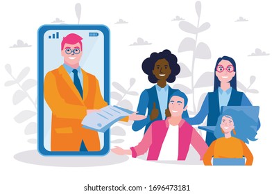 People are talking to each other using a mobile application. 