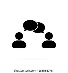Leute, die reden Symbol. Konversation, Kommunikation Benutzer mit Sprachblasen. Chat, Sprich, Talk Icon.