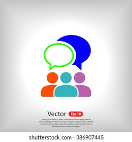 People talking icon. Discuss icon vector