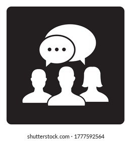 People Talking Icon isolate on black background drawing by illustration. People Talking Icon