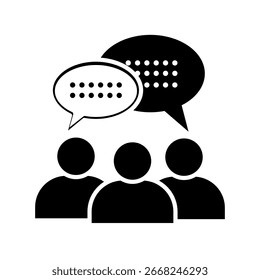 Personas hablando icono aislado sobre fondo blanco.